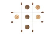 Pihapelit - Tic-Tac-Toe 90 x 90 cm Grey/Brown Rubberwood - 26932