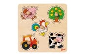 Palapelit - Goki Wooden Stud Puzzle Farm Puu - 57546