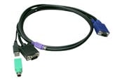 KVM-kaapelit - LevelOne ACC-3201 - keyboard / video / mouse (KVM) cable kit - HD-15 (VGA) to USB PS/2 HD-15 (VGA) - 1.8 m - ACC-3201