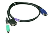 KVM-kaapelit - LevelOne ACC-3202 - keyboard / video / mouse (KVM) cable kit - HD-15 (VGA) to USB PS/2 HD-15 (VGA) - 3 m - ACC-3202
