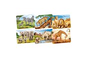Palapelit - Goki Wooden Mini Puzzle - Wild Animals Lattia - 57419