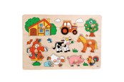 Palapelit - Goki Wooden Stud Puzzle Farm Retro 9pcs. Puu - 57995