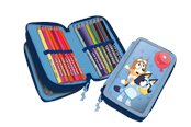 Lisätarvikkeet kouluun - Euromic Bluey 2-compartment filled pencil case A6 noteboo - 048208516-RPET