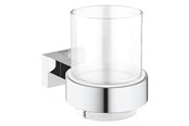 Kylpyhuoneen lisätarvikkeet - Grohe Essentials Cube Krystalglas med holder krom - 40755001