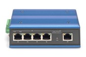 Kytkimet - DIGITUS DN-651120 Industrial 4 Port Gigabit PoE Switch Unmanaged 1 Uplink - DN-651120