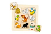Palapelit - Goki Wooden Jigsaw Puzzle Who Lives Where? Puu - 56881