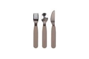 Vauvatarvikkeet - Filibabba Silicone cutlery set - Warm Grey - FI-02254