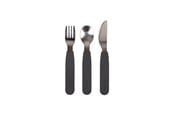 Vauvatarvikkeet - Filibabba Silicone cutlery set - Stone Grey - FI-02290