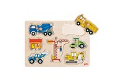 Palapelit - Goki Wooden Stud Puzzle - Work Vehicles Puu - 57593