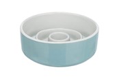 Koirat - Trixie Slow Feeding Ceramic Bowl 0.9 l/ø 17 cm grey/blue - TX24521