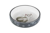 Kissat - Trixie Ceramic bowl 0.3 l/ø 15 cm grey - TX24784