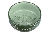 Kissat - Trixie Ceramic Bowl Thanks for Service.0.3 l/ø 11 cm assorted colours - TX24793