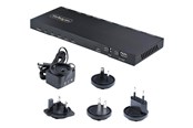Näyttö- & audiokytkimet - StarTech.com 4-Port HDMI Splitter 4K 60Hz HDMI 2.0 Video 1 In 4 Out HDMI Splitter 4K HDMI Splitter w/Built-in Scaler 3.5mm/Optical Audio Port Durable Metal Housing HDR/HDCP - HDMI-SPLITTER-44K60S