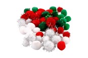Luovat leikit - Creativ Company Pompoms Christmas 48pcs. - 51881