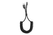 USB kaapelit - Baseus Spring-loaded cable Lightning 1m 2A (black) - CALSR-01