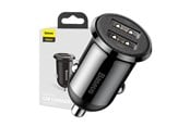 Puhelin - Adapterit & Laturit - Baseus Grain Pro Car Charger 2x USB 4.8A (black) - CCALLP-01