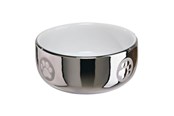 Kissat - Trixie Ceramic Bowl cat 0.3 l/ø 11 cm silver/white - TX24799