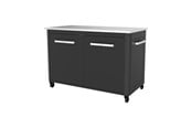 Grillit ja tarvikkeet - cozze ®outside table with stainless steel table 2-doors and 4 casters stainless steel/black/gray - 90526