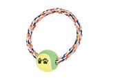 Koirat - Trixie Rope Ring with Tennis Ball 6.4cm assorted colours - TX3266