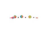 Kissat - Trixie Rainbow Balls on an Elastic Band ø 3.5 × 80 cm - TX4133