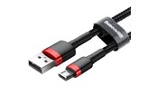 USB kaapelit - Baseus Cafule Micro USB Cable 2A 3m (Black+Red) - CAMKLF-H91