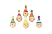 Puulelut - Small Foot - Wooden Spinning Top Clown 6pcs. - 6138