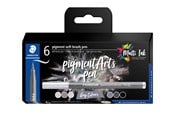 Kirjoitus- ja piirustustarvikkeet - Staedtler Pigment soft brush 372 "Grey colours" 6pcs. Cardboard box - 372 C6
