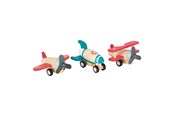 Leluautot - Small Foot - Wooden Pull-back Planes Set of 3 - 11884