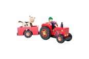 Roolileikit - Small Foot - Wooden Tractor with Trailer Red and Trailer Red and Play Figures 4dlg. - 10316