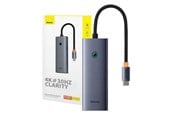 USB hub - Baseus 5-in-1 Hub UltraJoy Series USB-C to HDMI4K@30Hz+3xUSB 3.0+1xPD (grey) USB hub - 5 porttia - USB 3.0 - Harmaa - B00052801811-00