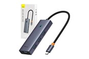 USB hub - Baseus Hub 5w1 UltraJoy 5-Port (1xHDMI4K@30Hz + 4x USB hub - 5 porttia - USB 3.0 - Harmaa - B00052809813-00