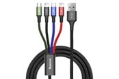 USB kaapelit - Baseus Fast USB cable 4in1 USB-C / 2x Lightning / Micro 3.5A 1.2m - black - CA1T4-A01