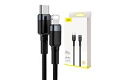 USB kaapelit - Baseus Cafule Cable Type-C to iP PD 18W 1m Gray+Black - CATLKLF-G1