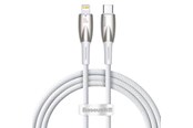 USB kaapelit - Baseus USB-C cable for Lightning Glimmer Series 20W 1m (White) - CADH000002