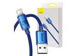 USB kaapelit - Baseus Crystal Shine cable USB to Lightning 2.4A 2m (blue) - CAJY000103
