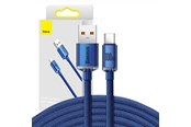 USB kaapelit - Baseus Crystal Shine cable USB to USB-C 100W 2m (blue) - CAJY000503
