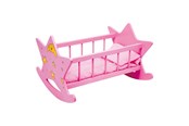 Nuket, pehmolelut ja oheistarvikkeet - Small Foot - Wooden Doll Bed Star Pink - 2865