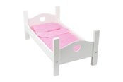 Nuket, pehmolelut ja oheistarvikkeet - Small Foot - Wooden Doll Bed White with Bedding 4dlg - 11212