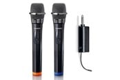 Mikrofonit - Lenco MCW-020BK - Set of 2 wireless microphones with portable battery powered receiver - MCW-020BK