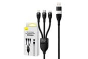 USB kaapelit - Baseus 3in1 USB cable  Flash Series 2 USB-C + micro USB + Lightning 100W 1.2m (black) - CASS030101