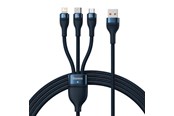 USB kaapelit - Baseus 3in1 USB cable  USB 3in1  Flash Series USB-C + Micro + Lightning 66W 1.2m (blue) - CASS040003