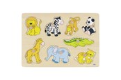 Palapelit - Goki Wooden Stud Puzzle Wild Animals Puu - 57874