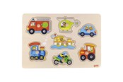 Palapelit - Goki Wooden Stud Puzzle Vehicles 7pcs. Puu - 57491