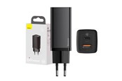 Puhelin - Adapterit & Laturit - Baseus Quick Travel Charger GaN2 Lite USB+C 65W EU (black) - CCGAN2L-B01