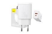 Puhelin - Adapterit & Laturit - Baseus Compact Quick Charger USB USB-C 20W (white) - 6953156207240