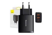 Puhelin - Adapterit & Laturit - Baseus Compact Quick Charger 2 × USB-A + USB-C PD 3 A 30 W - Black - CCXJ-E01