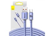 USB kaapelit - Baseus Crystal Shine cable USB to USB-C 100W 2m (purple) - CAJY000505