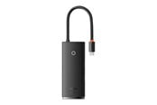 USB hub - Baseus Lite Series Hub 6w1 USB-C to 2x USB 3.0 + USB-C + HDMI + SD/TF (black) USB hub - 6 satamat - USB 3.0 - Musta - WKQX050001