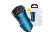 Puhelin - Adapterit & Laturit - Baseus Golden Contactor Max car charger USB + USB-C 60W (blue) - CGJM000103