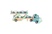 Leluautot - Small Foot - Wooden Truck Transporter Chicago with Cars 9dlg. - 11510